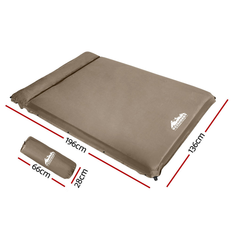 Load image into Gallery viewer, Weisshorn Self Inflating Mattress 10CM Camping Sleeping Mat Air Double Coffee
