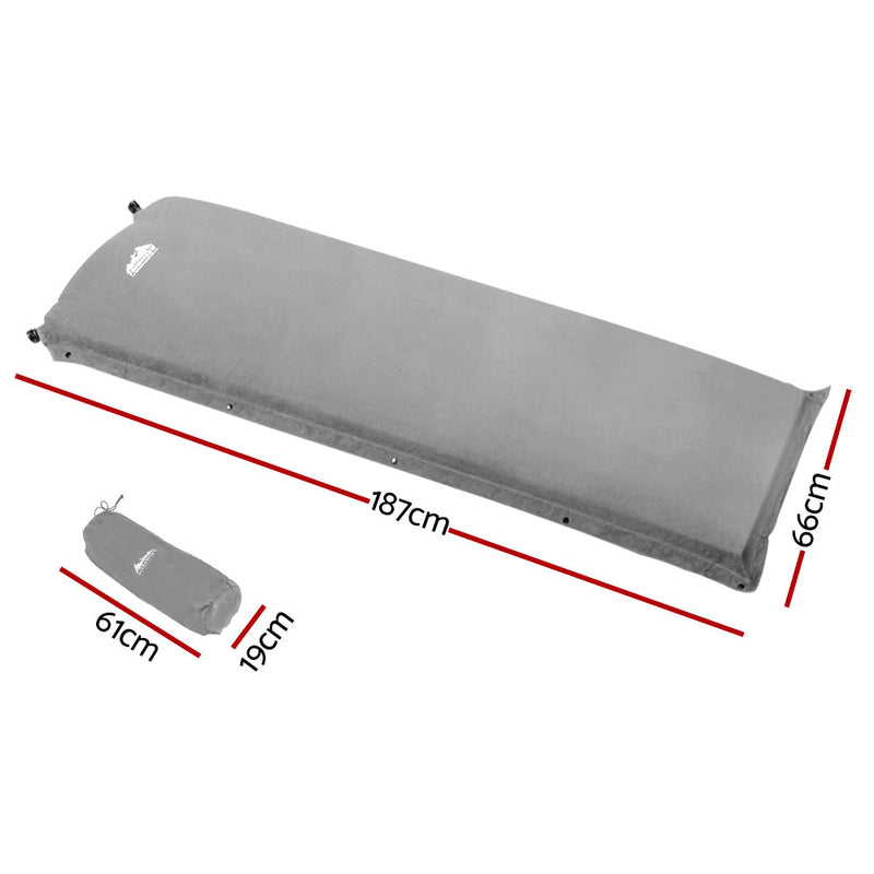 Load image into Gallery viewer, Weisshorn Self Inflating Mattress Camping Sleeping Mat Air Bed Single Grey
