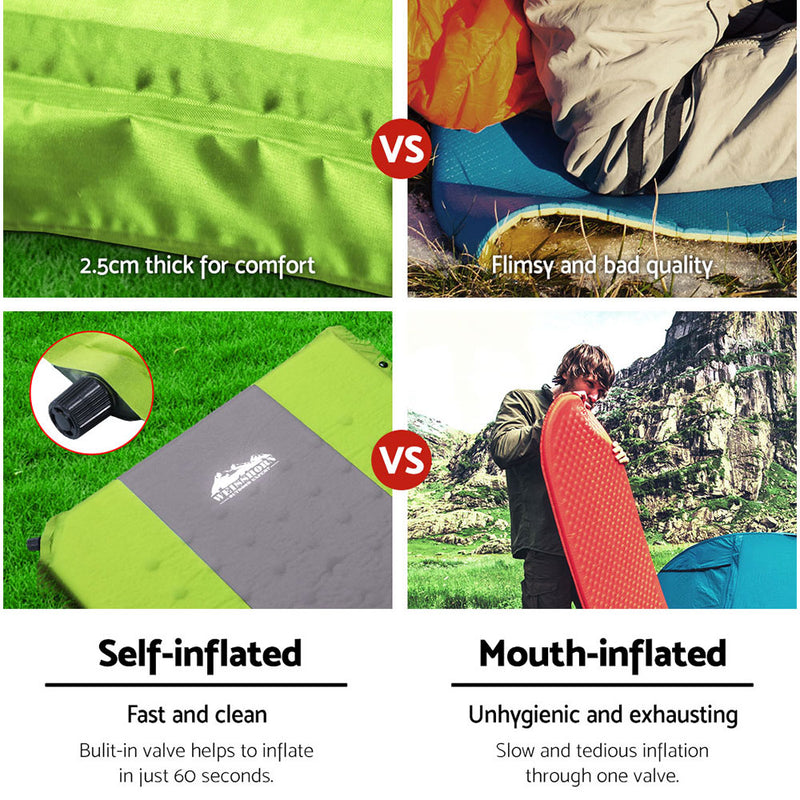 Load image into Gallery viewer, Weisshorn Self Inflating Mattress Camping Sleeping Mat Air Bed Pad Single Green
