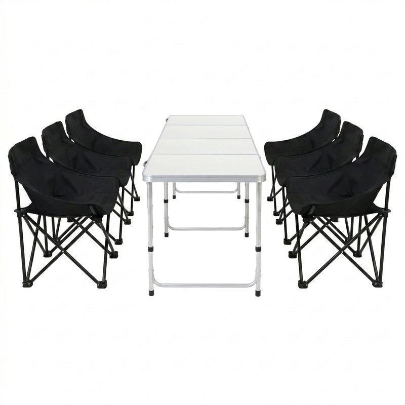 Load image into Gallery viewer, Weisshorn 7pc Camping Table Chair Set Outdoor Folding Aluminium Portable Picnic
