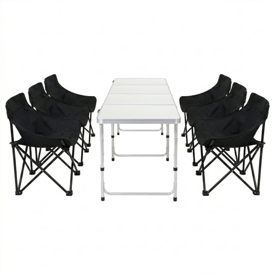Weisshorn 7pc Camping Table Chair Set Outdoor Folding Aluminium Portable Picnic
