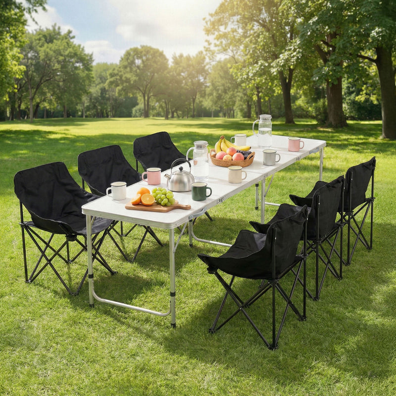 Load image into Gallery viewer, Weisshorn 7pc Camping Table Chair Set Outdoor Folding Aluminium Portable Picnic

