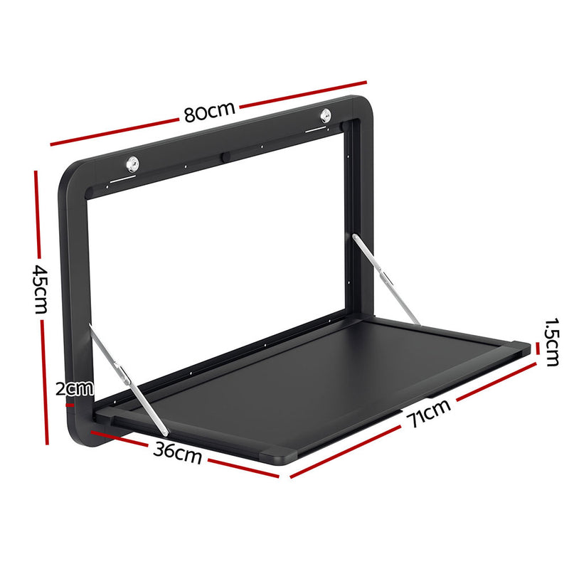 Load image into Gallery viewer, Weisshorn Caravan Table 800 x 450mm Folding Lockable Black
