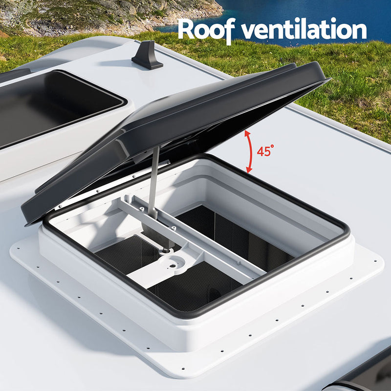 Load image into Gallery viewer, Weisshorn Caravan Roof Vent Hatch RV Skylight Motorhome Camper 350x350mm Black
