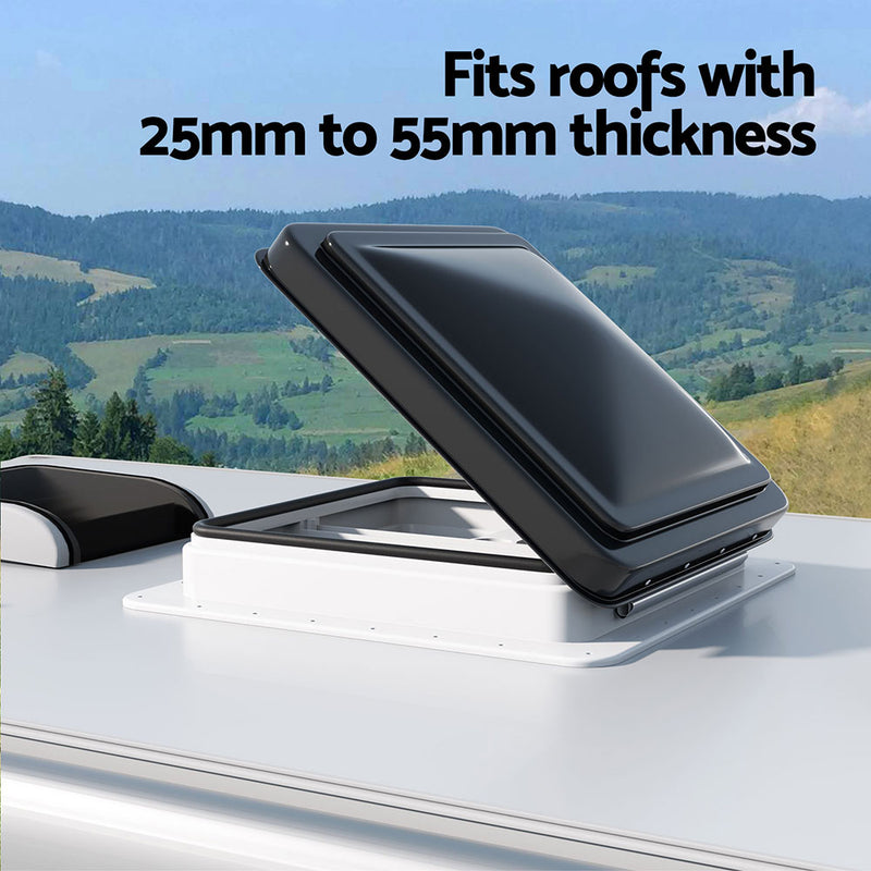 Load image into Gallery viewer, Weisshorn Caravan Roof Vent Hatch RV Skylight Motorhome Camper 350x350mm Black
