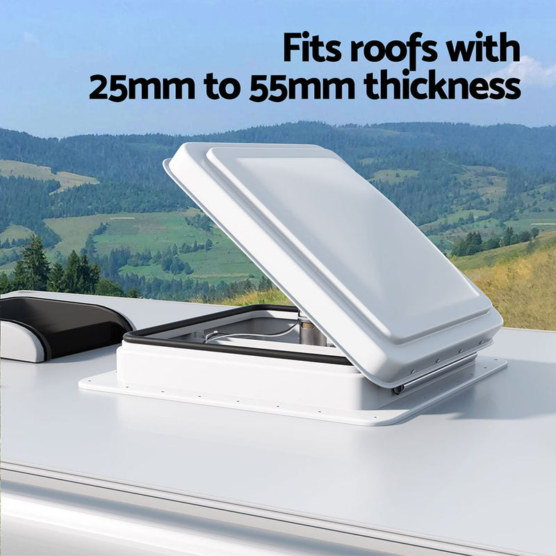 Load image into Gallery viewer, Weisshorn Caravan Roof Vent Fan Air Exhaust Hatch 12V RV Motorhome Camper White
