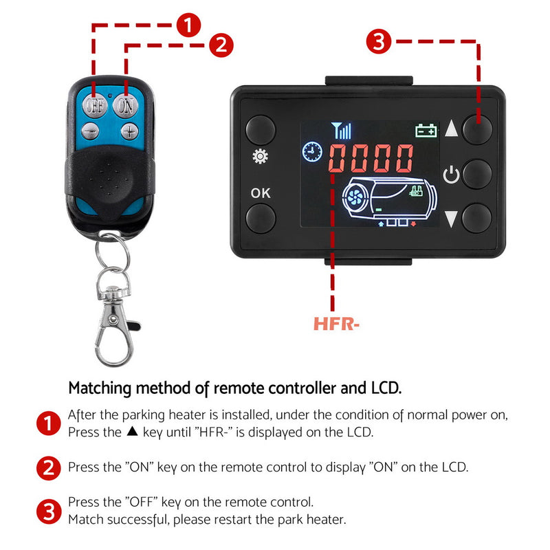 Load image into Gallery viewer, 5KW Portable Diesel Air Heater Remote Control LCD Display Quick Heat Car RV Bus Boat
