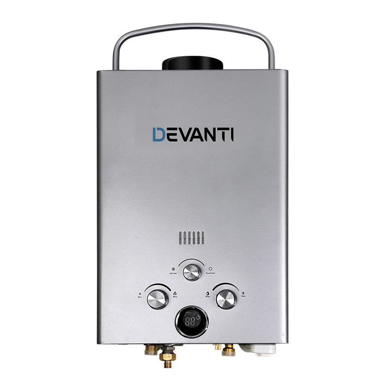 Load image into Gallery viewer, Devanti Portable Gas Water Heater 8L/Min With Pump LPG System Grey
