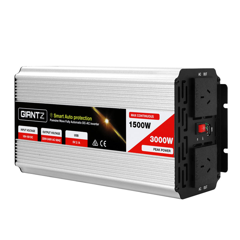 Load image into Gallery viewer, Giantz 1500W Puresine Wave DC-AC Power Inverter
