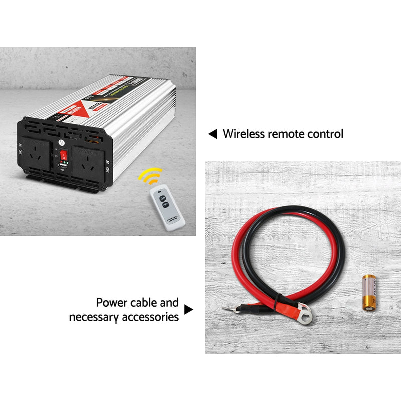 Load image into Gallery viewer, Giantz Power Inverter 2000W or 4000W Pure Sine Wave 12V-240V Camping Boat Caravan
