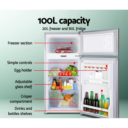 Glacio 100L Portable Fridge Freezer Bar Upright 12V/24V/240V Camping Caravan