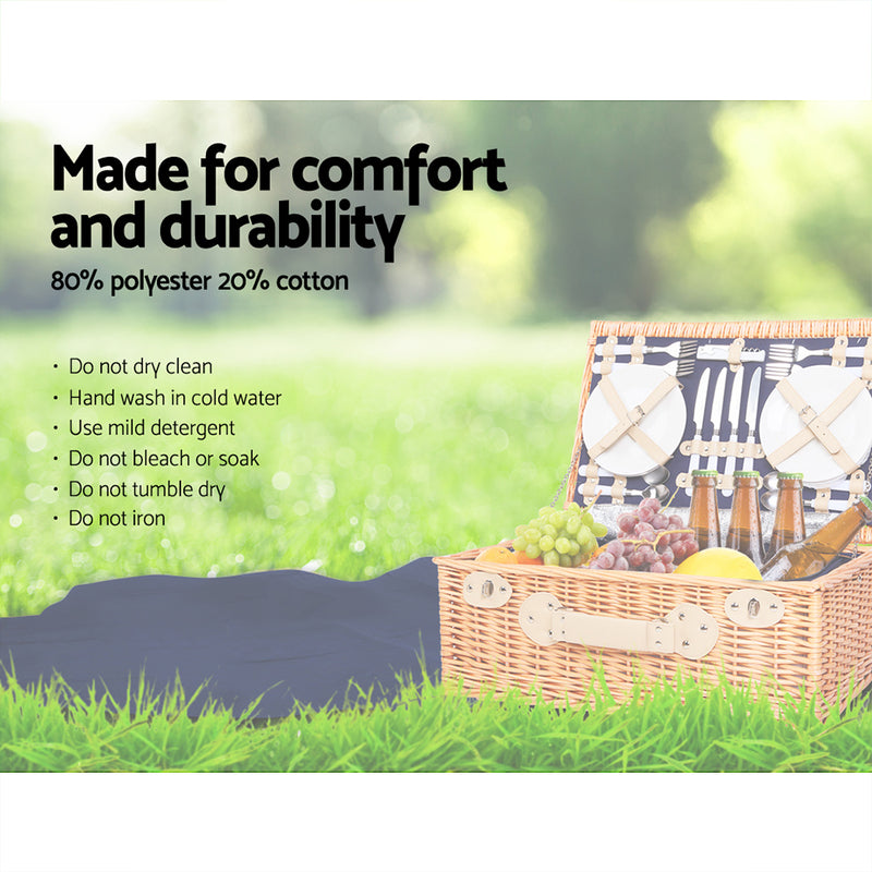 Load image into Gallery viewer, Alfresco 4 Person Picnic Basket Set Insulated Blanket
