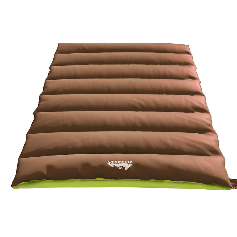 Load image into Gallery viewer, Weisshorn Sleeping Bag Double Bags Thermal Camping Hiking Tent Brown -5°C
