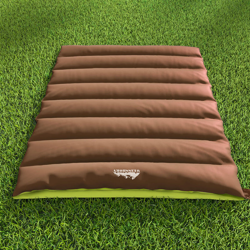 Load image into Gallery viewer, Weisshorn Sleeping Bag Double Bags Thermal Camping Hiking Tent Brown -5°C
