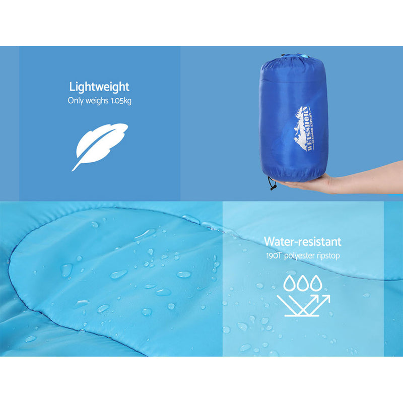 Load image into Gallery viewer, Weisshorn Sleeping Bag Kids Single 172cm Thermal Camping Hiking Blue
