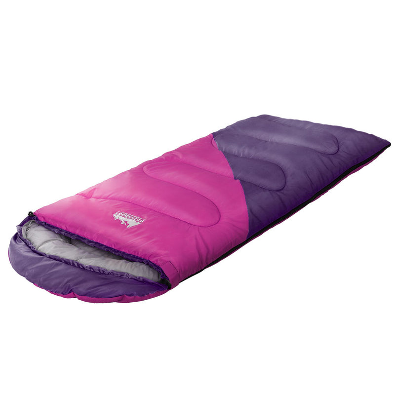 Load image into Gallery viewer, Weisshorn Sleeping Bag Kids Single 172cm Thermal Camping Hiking Pink
