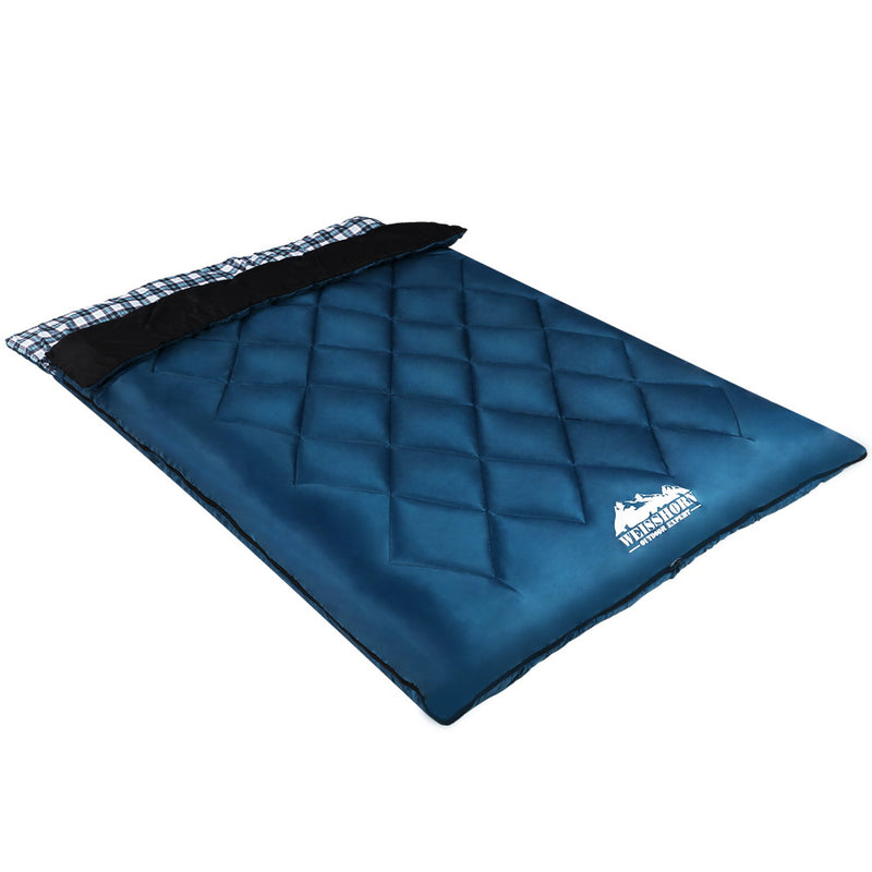 Load image into Gallery viewer, Weisshorn Sleeping Bag Double Pillow Thermal Camping Hiking Tent Blue -10&deg;C

