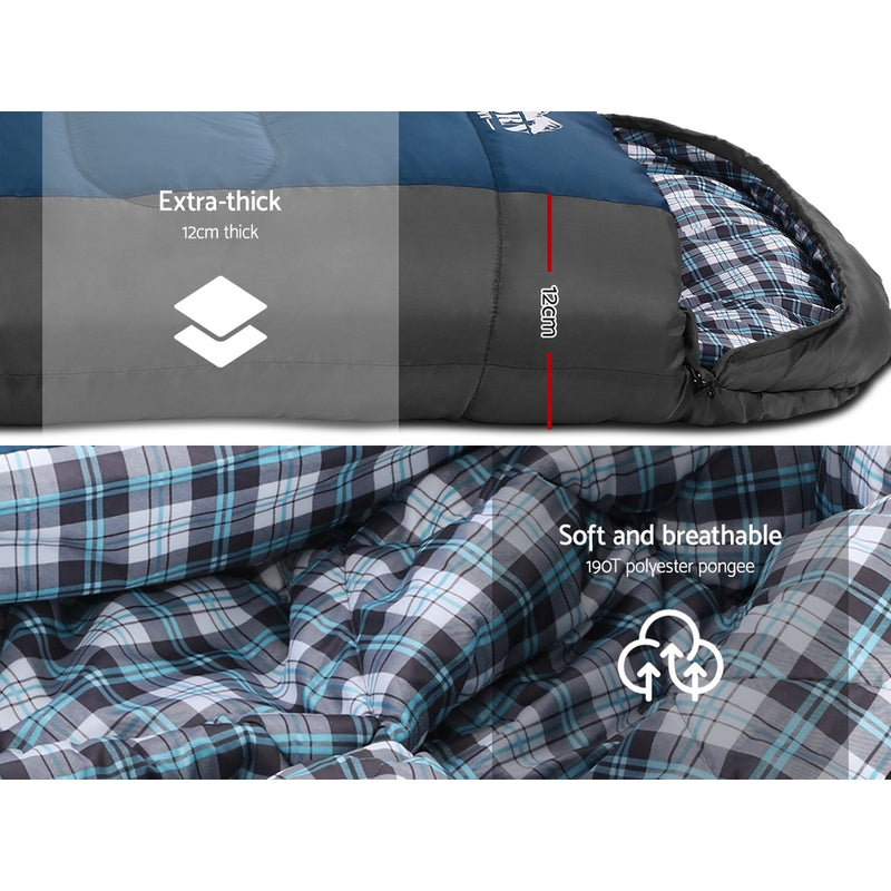 Load image into Gallery viewer, Weisshorn Sleeping Bag Single Thermal Camping Hiking Tent Blue -20°C
