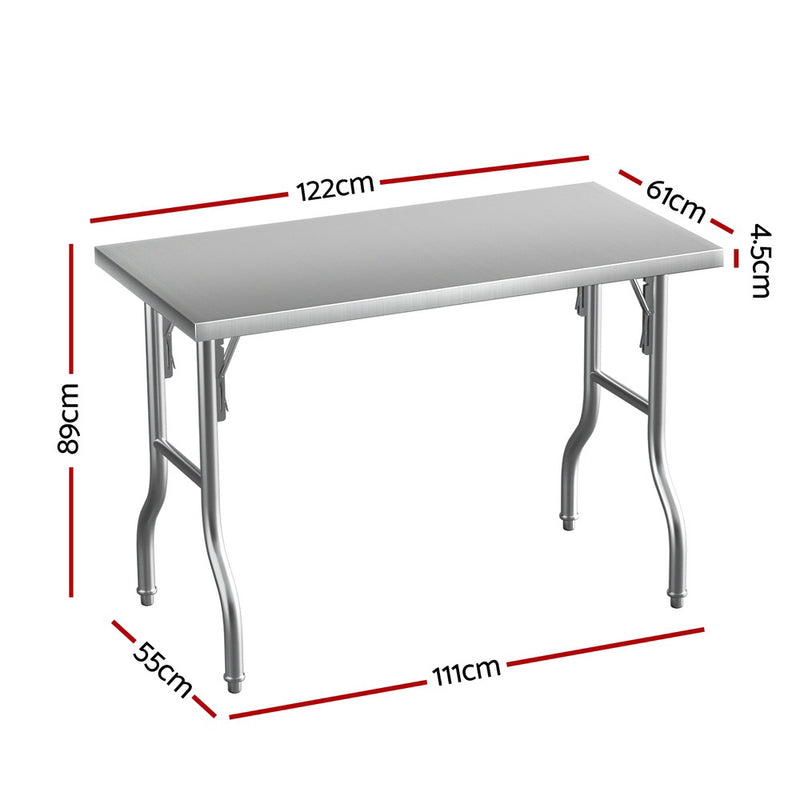 Load image into Gallery viewer, Cefito Stainless Steel Kitchen Benches Work Bench Food Foldable 430
