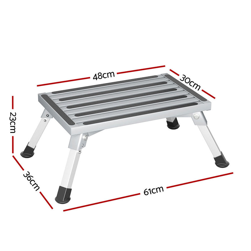 Load image into Gallery viewer, Weisshorn Caravan Step Folding Aluminium Step Ladder Stool
