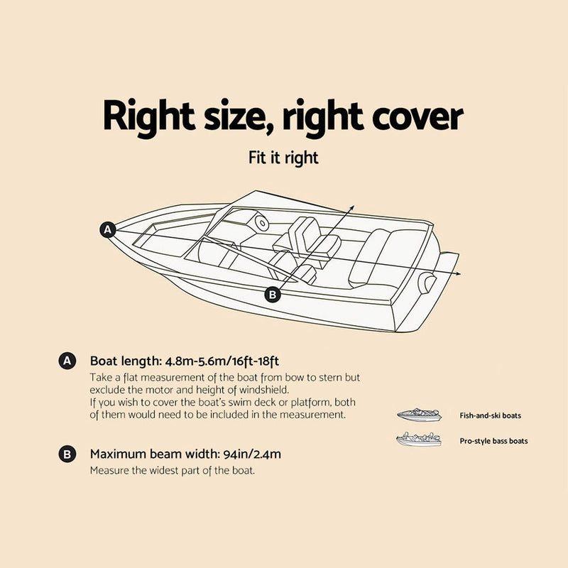 Load image into Gallery viewer, Seamanship 16-18.5ft Boat Cover Trailerable Marine Grade 600D
