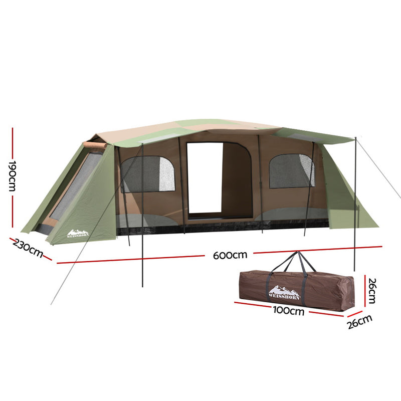 Load image into Gallery viewer, Weisshorn Instant Up Camping Tent 10 Person Outdoor Family Hiking Tents 3 Rooms
