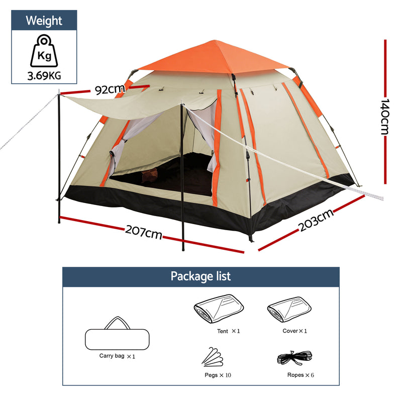 Load image into Gallery viewer, Weisshorn Pop Up Camping Tent 3-4 Person Automatic Tent Instant Setup Waterproof
