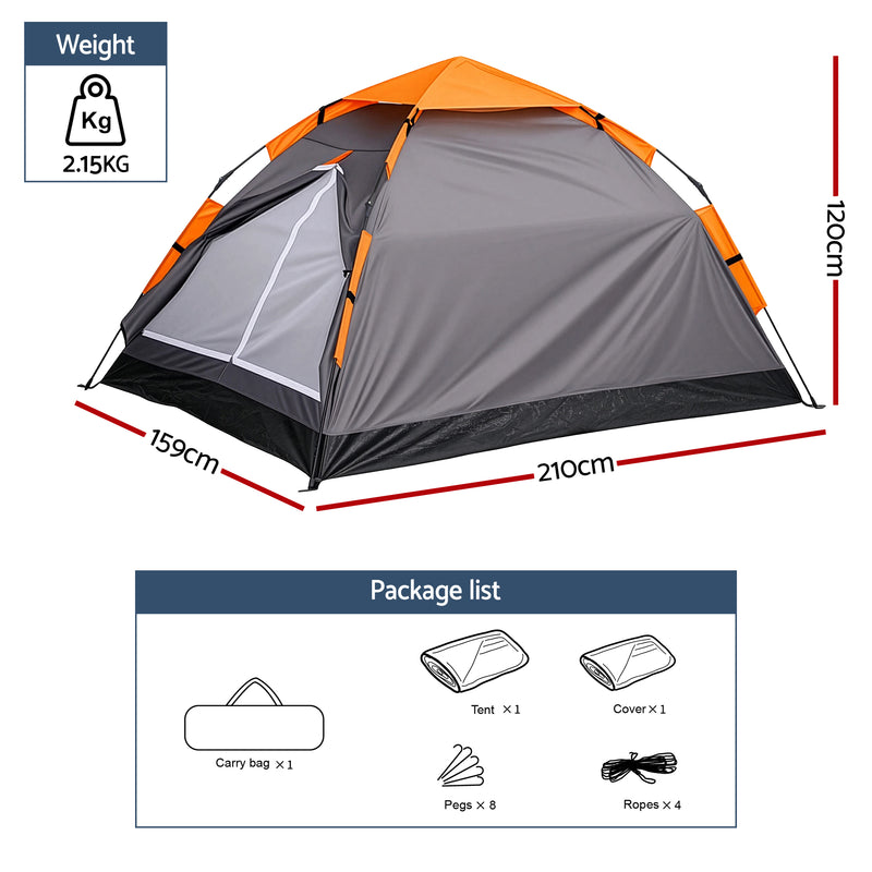 Load image into Gallery viewer, Weisshorn 2 Person Instant Pop Up Camping Tent Automatic Waterproof Hiking Beach

