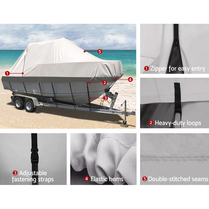 Load image into Gallery viewer, Seamanship 17-19ft Boat Cover Trailerable Jumbo 600D Marine Heavy Duty
