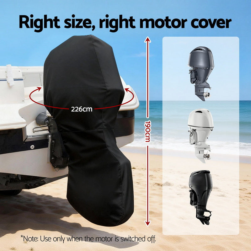 Load image into Gallery viewer, Seamanship Full Outboard Boat Motor Engine Cover Dust Rain Protection 100hp -150hp 600D Black
