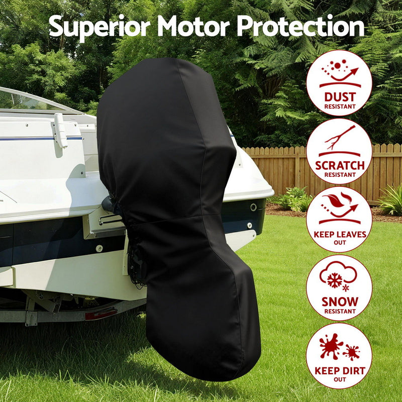 Load image into Gallery viewer, Seamanship Full Outboard Boat Motor Engine Cover Dust Rain Protection 100hp -150hp 600D Black
