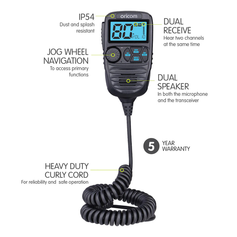 Load image into Gallery viewer, IP54 Dual Receive Controller Speaker Mic UHF CB Radio 12/24V

