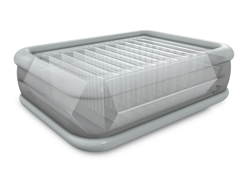 Load image into Gallery viewer, INTEX Queen Dura-Beam Comfort Plush Air Mattress w/ Built-In USB Electric Pump 64418

