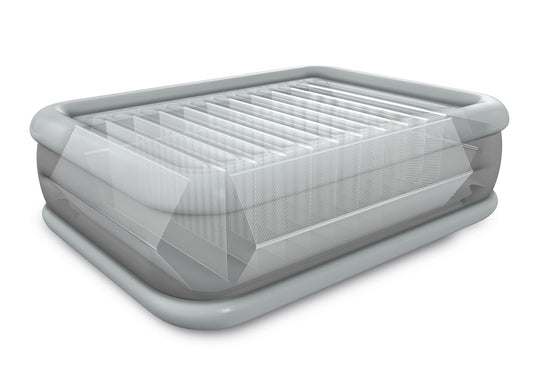 INTEX Queen Dura-Beam Comfort Plush Air Mattress w/ Built-In USB Electric Pump 64418