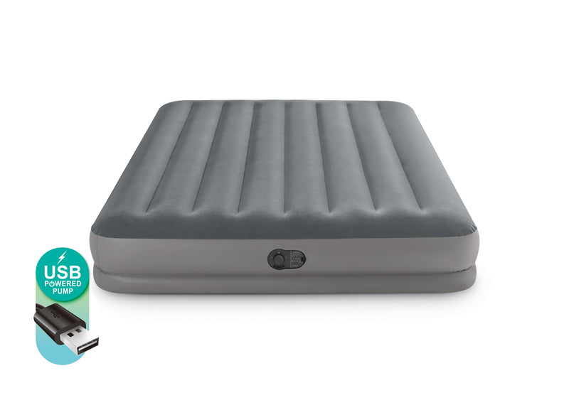 Load image into Gallery viewer, INTEX Queen Dura-Beam Standard Prestige Air Mattress 12&quot; Queen w/ Built-In USB Electric Pump 64114
