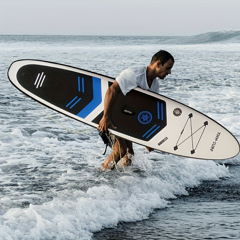 Load image into Gallery viewer, Inflatable vertical paddle set for water sports and surfing-including air pump, paddle, rope, backpack, fin box and maintenance tools.
