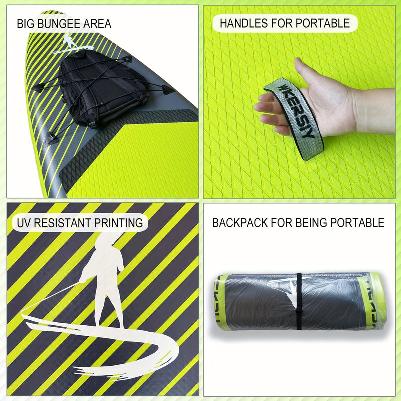 Load image into Gallery viewer, Inflatable vertical paddle set for water sports and surfing-including air pump, paddle, rope, backpack, fin box and maintenance tools.
