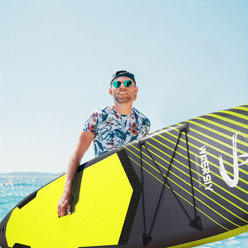 Load image into Gallery viewer, Inflatable vertical paddle set for water sports and surfing-including air pump, paddle, rope, backpack, fin box and maintenance tools.
