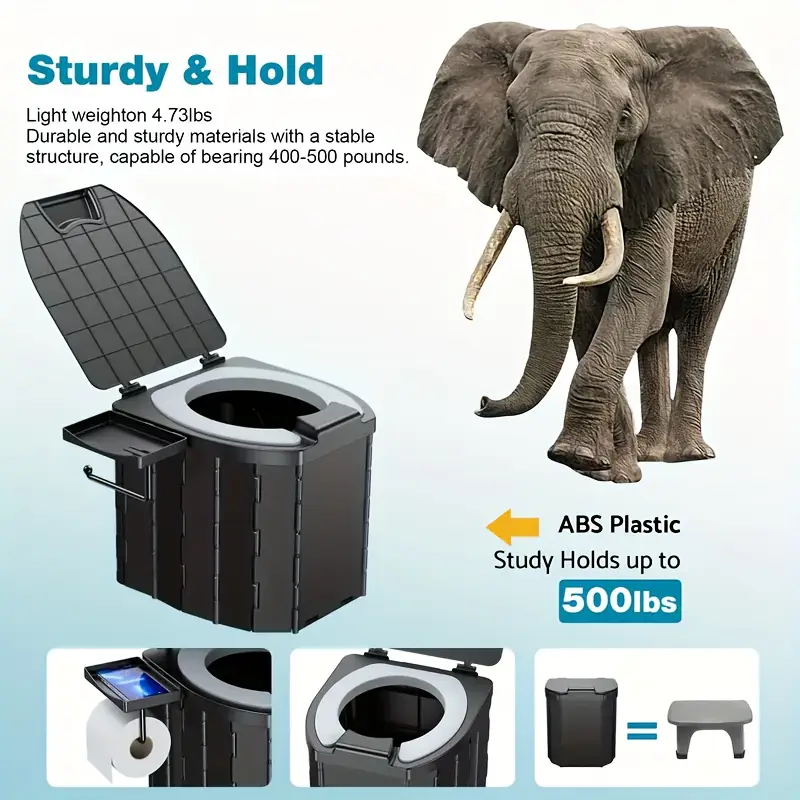 Load image into Gallery viewer, Portable folding toilets with PU seat cushions and portable toilets with covers, suitable for RVS, cars, camping and hiking
