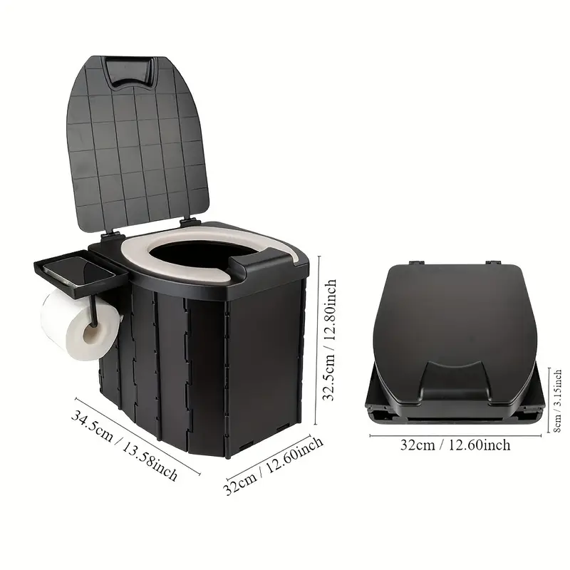 Load image into Gallery viewer, Portable folding toilets with PU seat cushions and portable toilets with covers, suitable for RVS, cars, camping and hiking
