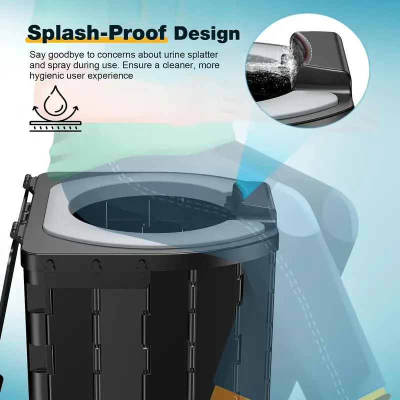 Load image into Gallery viewer, Portable folding toilets with PU seat cushions and portable toilets with covers, suitable for RVS, cars, camping and hiking
