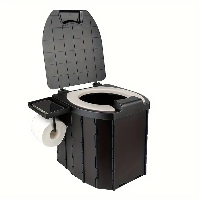 Load image into Gallery viewer, Portable folding toilets with PU seat cushions and portable toilets with covers, suitable for RVS, cars, camping and hiking
