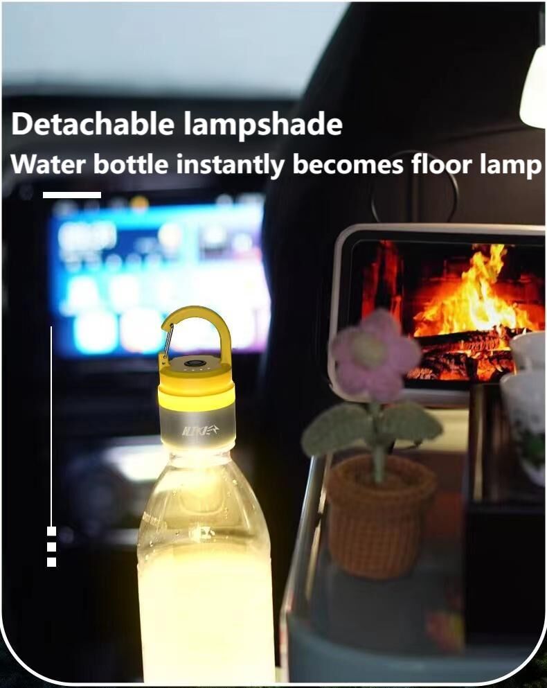 Load image into Gallery viewer, Two random color (green - yellow - white - red) outdoor camping lights, convenient for hiking, multi-scenario water bottle lights, ambient lights, suspended hanging lights with focused light
