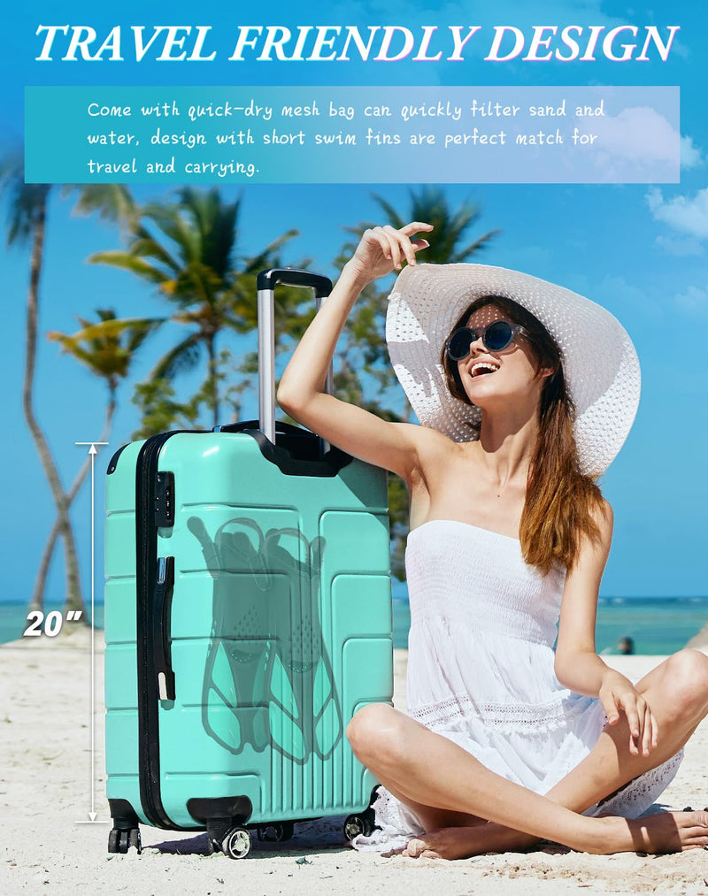 Load image into Gallery viewer, Blue Adjustable Open Heel Snorkel Fins, Travel-Size Short Swim Flippers for Snorkeling, Diving &amp; Swimming, Adult Men &amp; Women（S/M）
