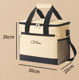 Load image into Gallery viewer, Beige Insulated Picnic Cooler Bag: Portable Waterproof Ice Bag for Outdoor Camping, Picnics &amp; Home Use（17L）
