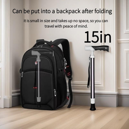 Lightweight Foldable Walking Cane: Adjustable Dual-Mode (T/Grip) Stick – 0.26kg, Portable for Daily/Hiking Use