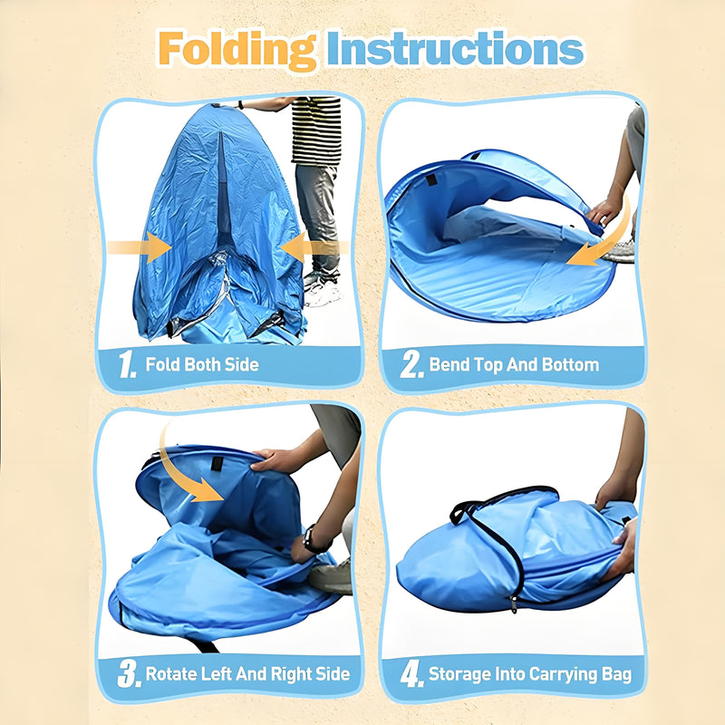 Load image into Gallery viewer, Pop Up Beach Tent: 2-3 Person UPF 50+ Sun Shelter with Carry Bag – Quick-Setup Shade for Beach/Camping(L)
