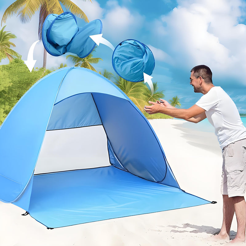 Load image into Gallery viewer, Pop Up Beach Tent: 2-3 Person UPF 50+ Sun Shelter with Carry Bag – Quick-Setup Shade for Beach/Camping(L)
