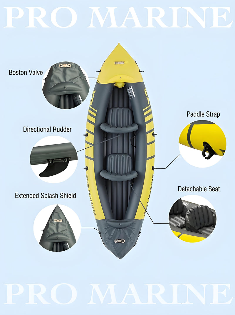 Load image into Gallery viewer, Advanced Elements Inflatable Kayak: 1/2 Person Recreational Convertible (Yellow) – Tandem/Solo Paddling with Durable PVC Hull
