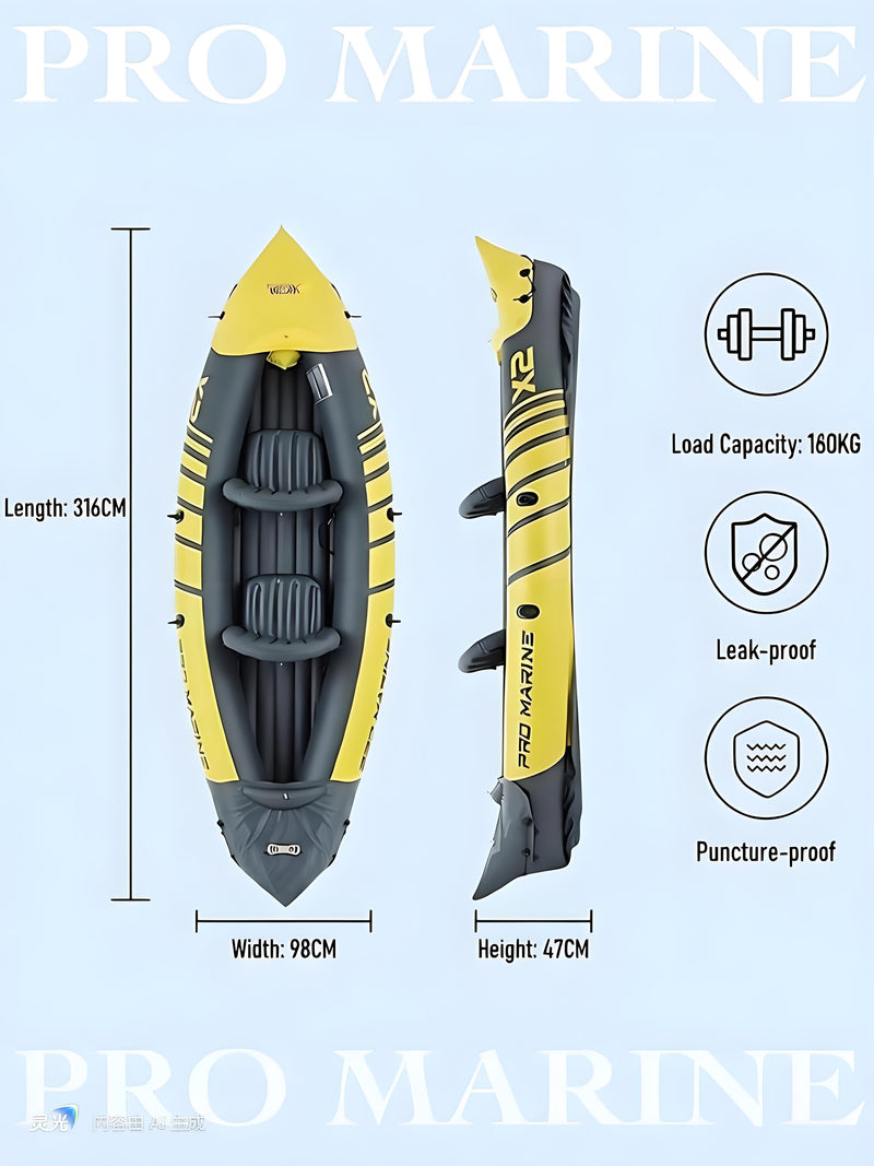Load image into Gallery viewer, Advanced Elements Inflatable Kayak: 1/2 Person Recreational Convertible (Yellow) – Tandem/Solo Paddling with Durable PVC Hull
